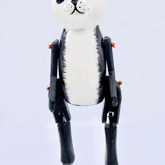 Hand Carved and Painted Panda Puppet Ornament - Picture 2 of 2